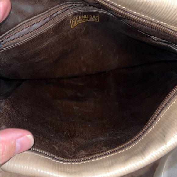 Fendi Brown and Beige FF Logo Crossbody Bag - Picture 7 of 16